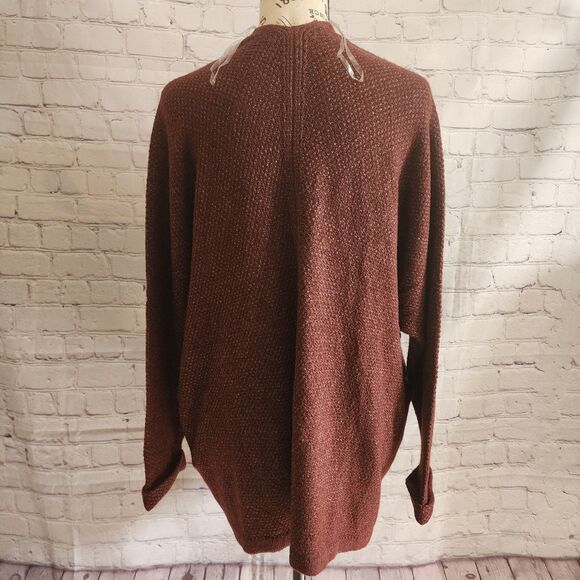 Pink Clover Sweater Womens XL Maroon Stitch Fix Cardigan Open Front Cuff Sleeves - Picture 2 of 9